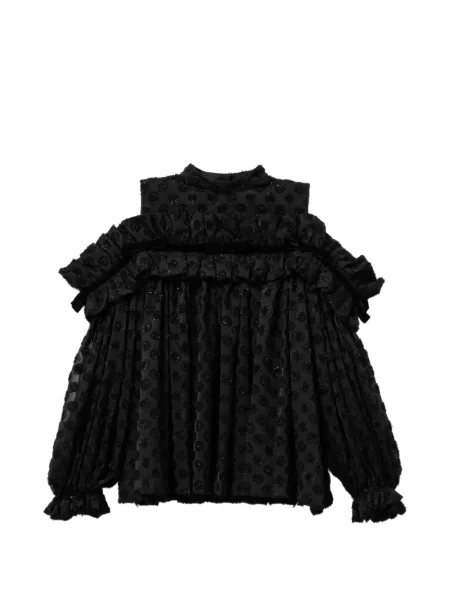 Bluză Noir Kei Ninomiya cu volane negru