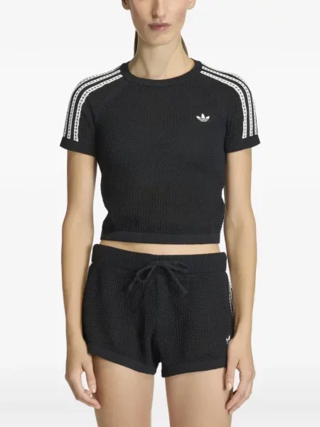 Pantaloni scurți Adidas Spezial cu șireturi din dantelă negru