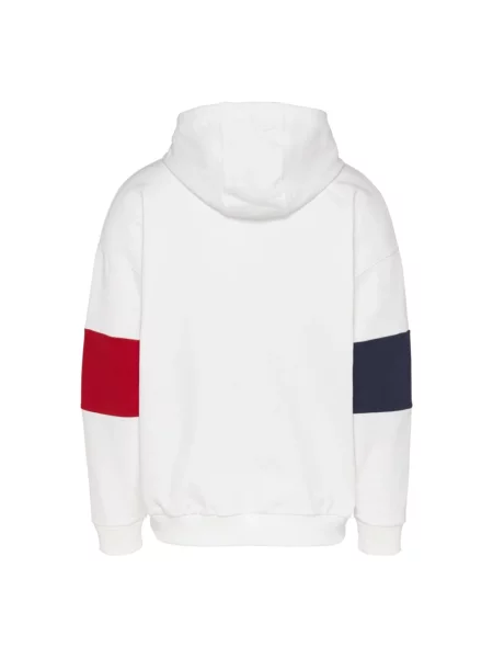 Bluza z kapturem Tommy Jeans z kapturem z logo biała