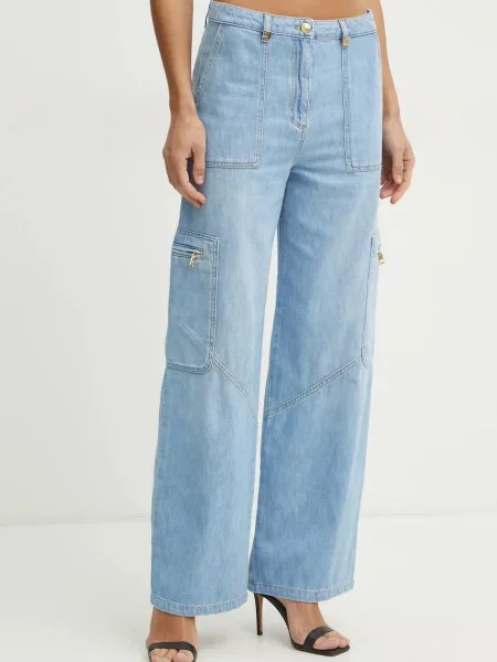 Džíny Elisabetta Franchi high waist modré