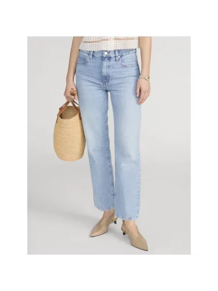 Jeansy straight leg Frame niebieskie