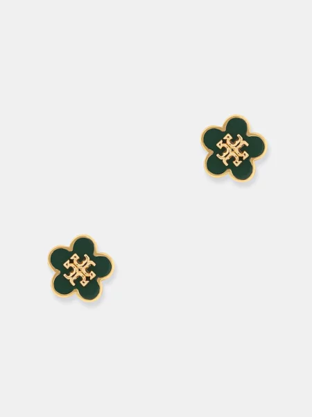 Tory Burch cercei Forger Me Not verde