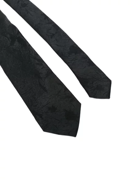 Cravată Our Legacy cu model floral din jacard negru