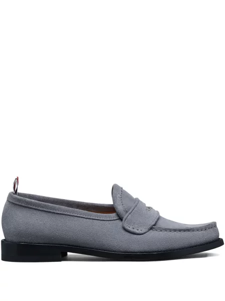 Pantofi loafer Thom Browne din piele de căprioară gri