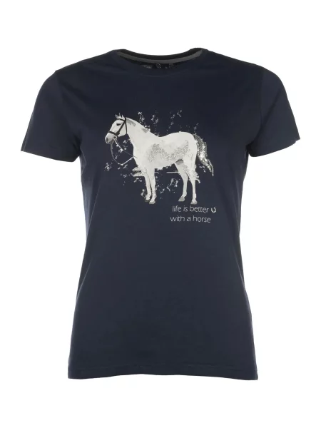 T-shirt dziewczęcy HKM Kids Sparkle niebieska
