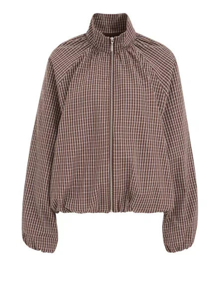 WE Fashion Geacă de primăvară-toamnă fildeş / maro alb