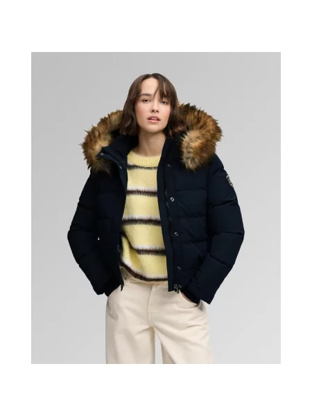 Kurtka z kapturem Superdry Everest Bomber granatowy brązowy XS niebieski