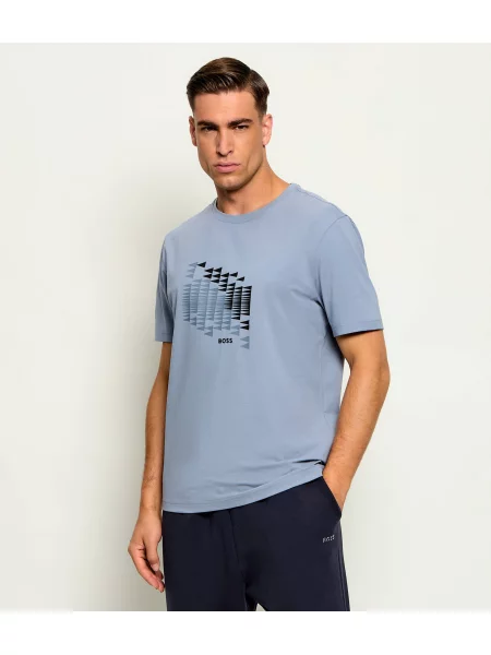 BOSS GREEN Tricou TS_Network Flag gri