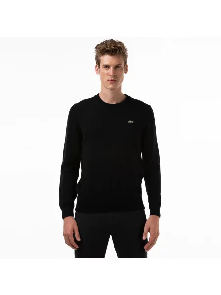 Свитер Lacoste с круглым вырезом черный