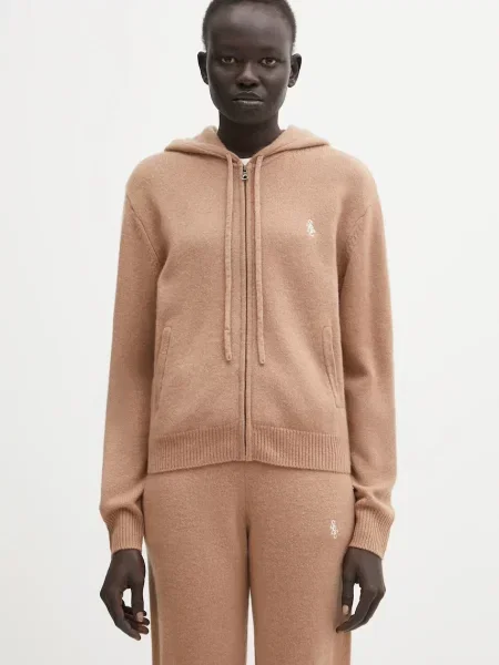 Sporty & Rich cardigan din lână SRC Cashmere maro