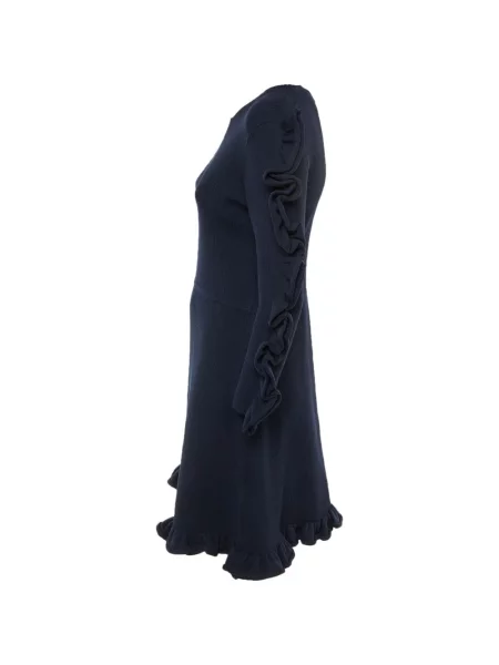 Fodros jersey mini ruha Victoria Beckham kék