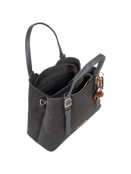Valentino Bags crossbody kabelka dámska z imitácie semišu WINNIE WINTER sivá