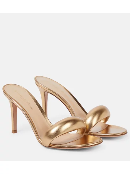 Usnjene mules Gianvito Rossi zlata