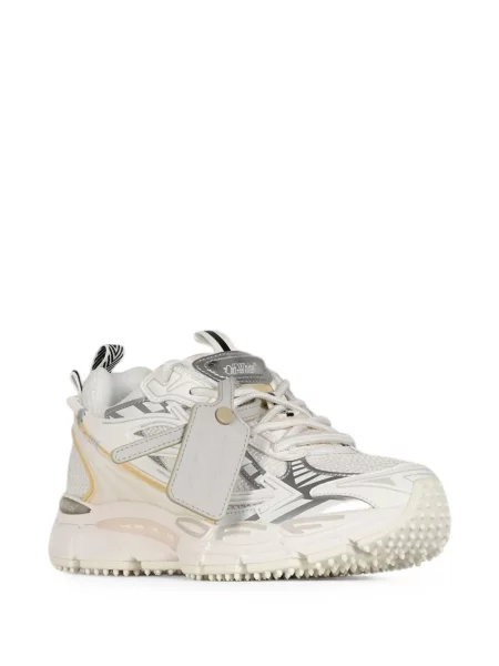 Sneakerși Off-white cu legături alb