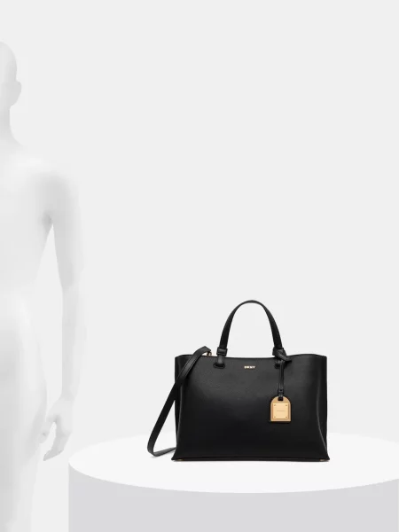 DKNY чанта crossbody дамска от кожа ALYA черно