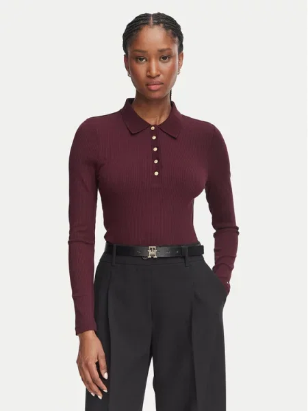 Tommy Hilfiger Polo Bordowy