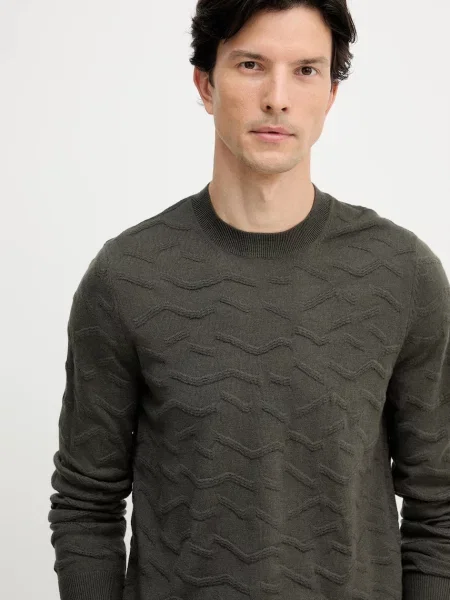 Шерстяной легкий свитер Armani Exchange зеленый