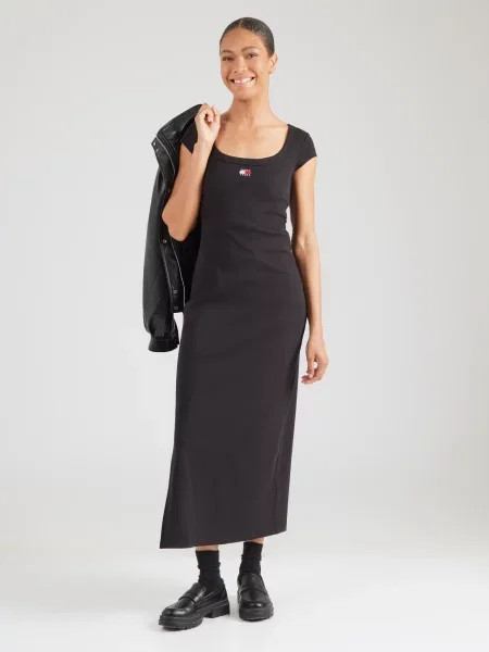 Tommy Jeans Rochie roșu cireș / negru alb