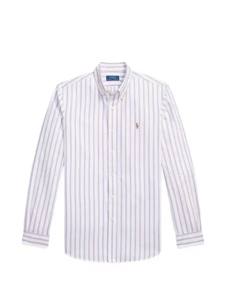 Λινό ριγέ polo Polo Ralph Lauren με κέντημα πράσινο