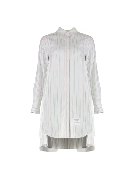 Sukienka koszulowa Thom Browne w paski biała