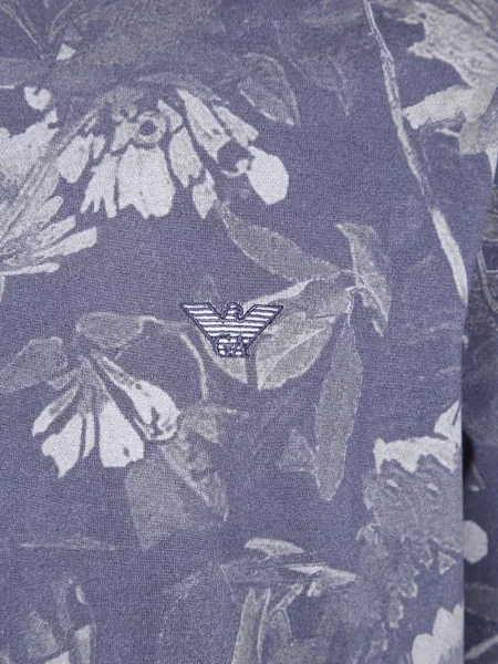 Φλοράλ μπλούζα Emporio Armani με σχέδιο μπλε