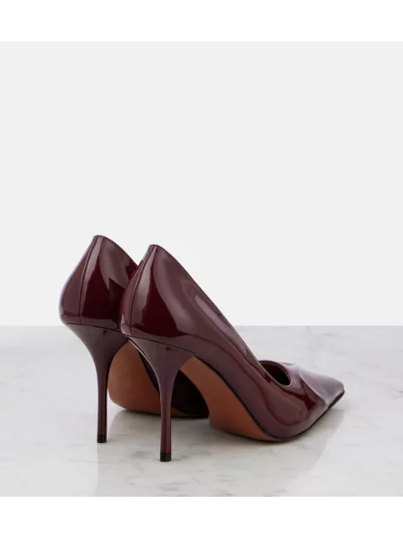 Pantofi cu toc Alaïa din piele de lac bordo