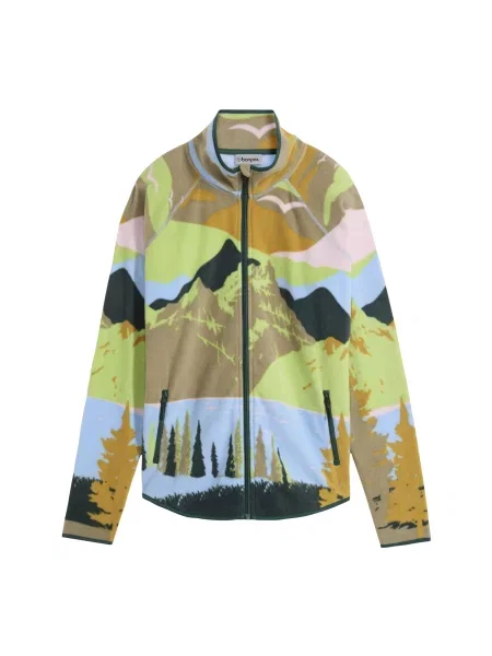 Bonprix Jachetă fleece închis / bleumarin / albastru deschis / verde deschis bej