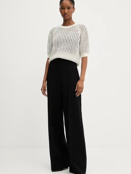 BOSS sweter z dzianiny z moherem Fadiani Kobiety marmurkowy S biały