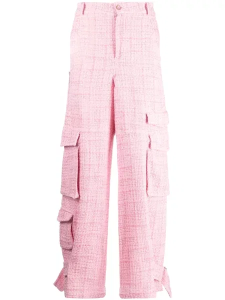 Tvídové široké kalhoty Gcds růžové