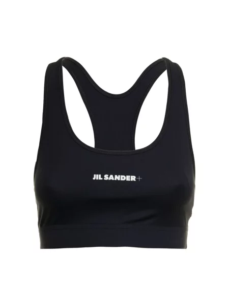 Top sportowy Jil Sander z logo czarny