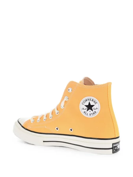 Top Converse cu platformă din canvas cu imagine alb