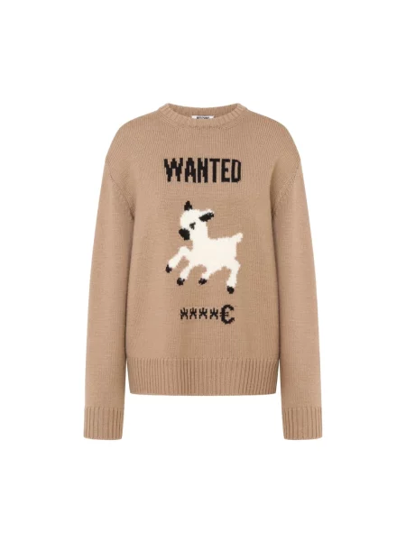 Sweter Moschino wełniany beżowy