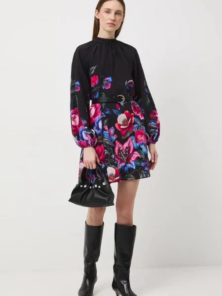Medicine sukienka mini rozkloszowana czarny