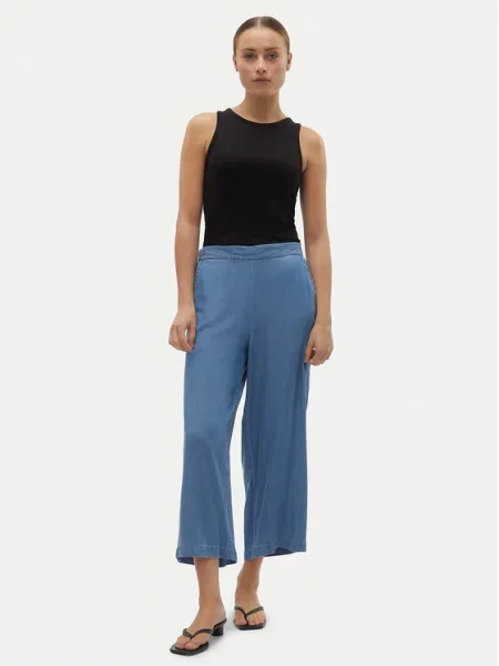 Vero Moda Kalhoty culottes Bree Wide Leg modrá