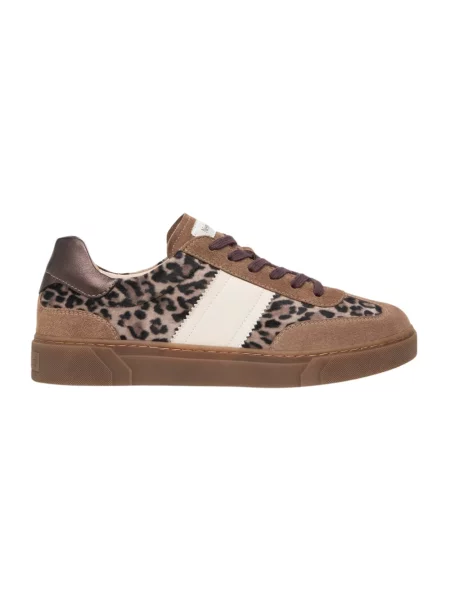 Sneakersy Nerogiardini zamszowe w panterkę brązowe