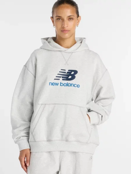 Махровая спортивная кофта New Balance серая