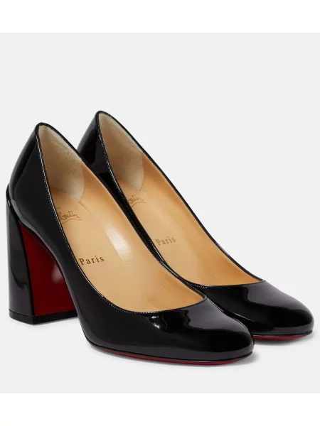 Pantofi cu toc Christian Louboutin din piele de lac negru