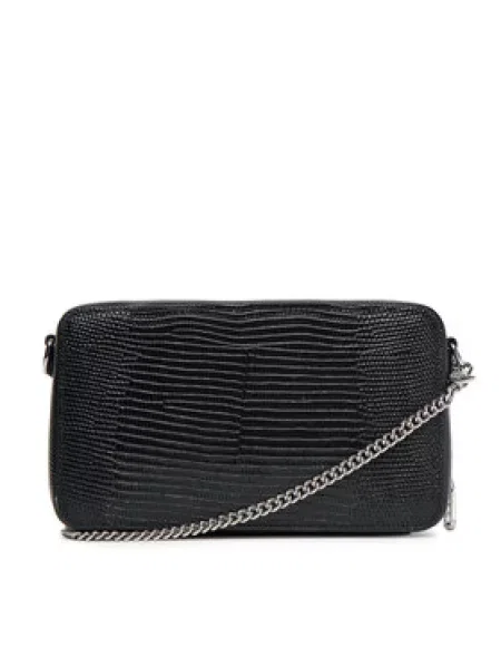 Usnjena usnjena torbica Calvin Klein Jeans črna