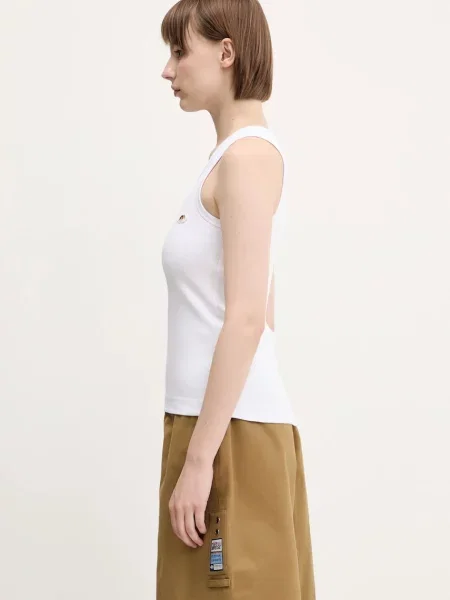 Τοπ Fiorucci Angel Patch Ribbed Tank άσπρο λευκό
