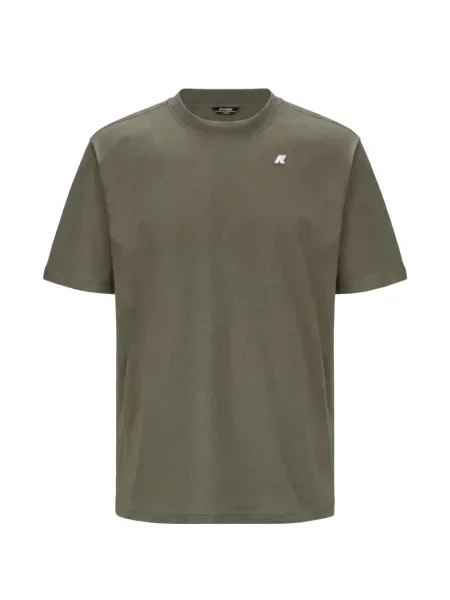 Tricou K-way cu decolteu rotund cu autograf verde