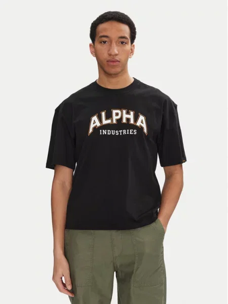 Alpha Industries Marškinėliai College juoda