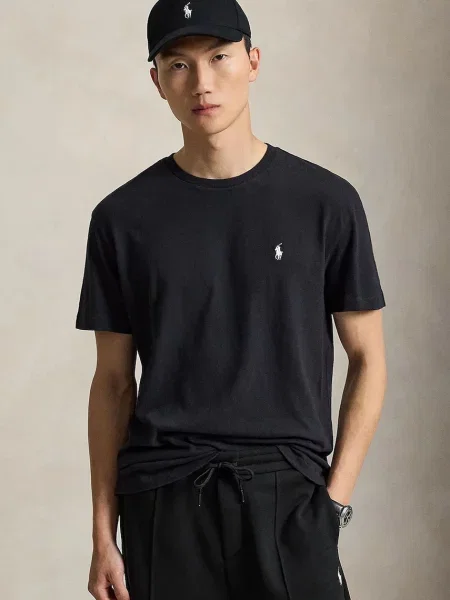 Polo Ralph Lauren tricou basic pentru bărbați din negru