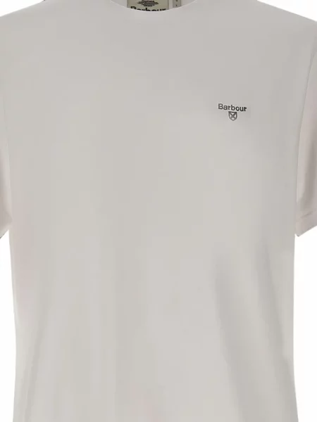 Tricou Barbour cu broderie alb