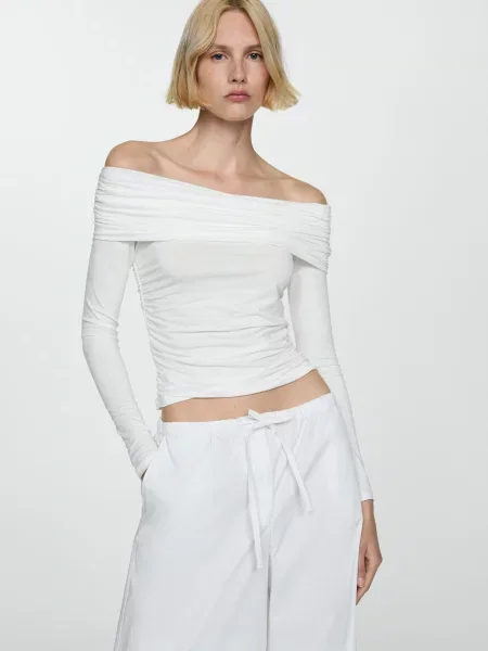 MANGO Лонгслів білий