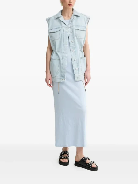 Rochie maxi Munthe fără mâneci albastru