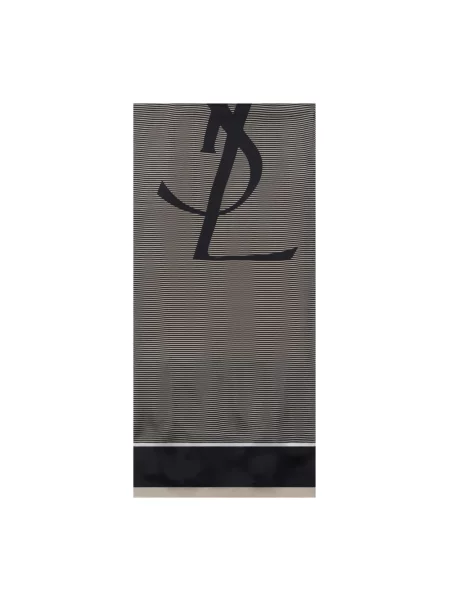Szal Saint Laurent z logo niebieska