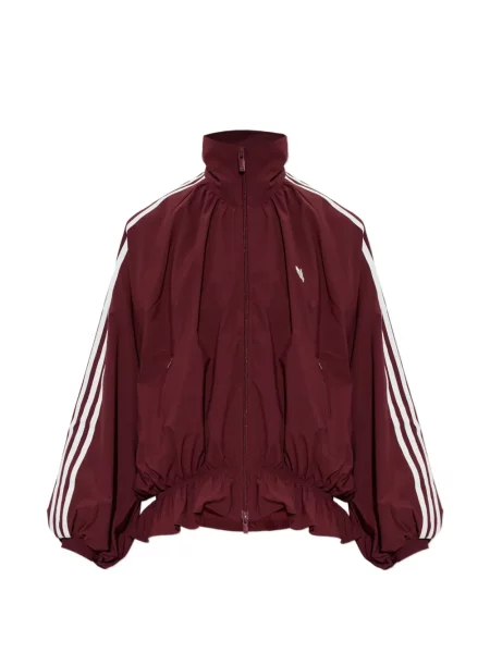 Tricou Adidas cu dungi cu volane din velur negru
