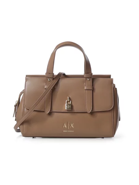 Torebka crossbody Armani Exchange skórzana brązowa