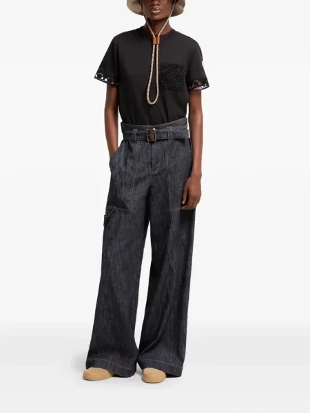 Tricou Moncler din dantelă negru