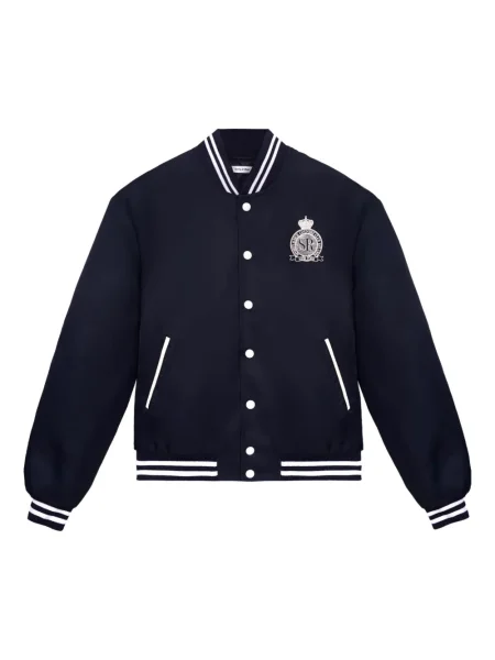 Geacă bomber Sporty & Rich cu broderie albastru